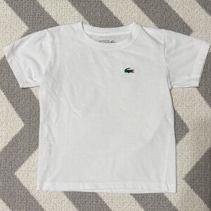 Lacoste Kids White Tee with Green Logo